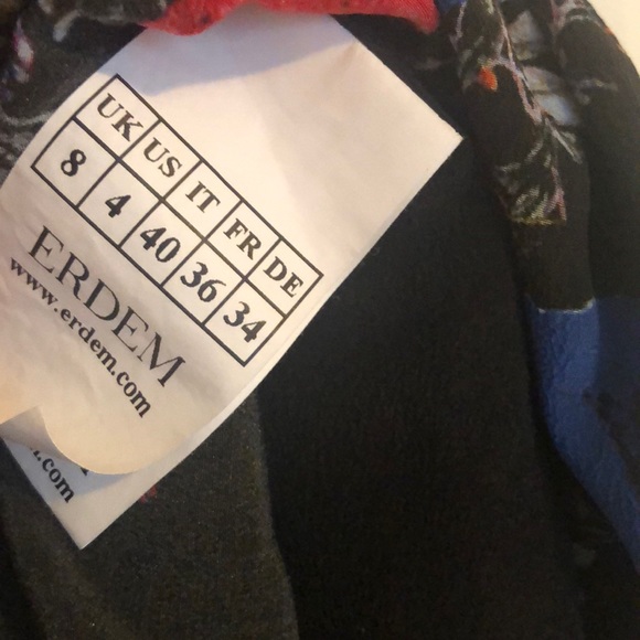 Erdem Emmie Floral Dress Size 4 100% Silk - Picture 7 of 8
